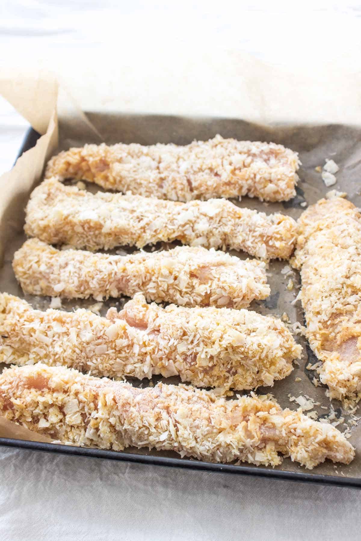 Chicken on baking tray