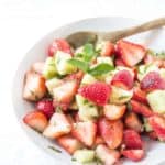 Strawberry Cucumber Mint Salad Recipe - bowl with salad