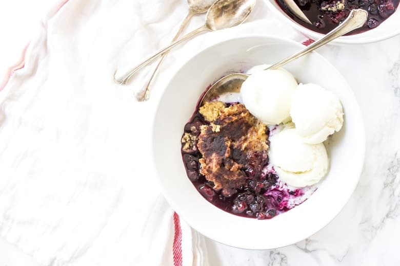 Slow Cooker Mixed Berry Paleo Cobbler finished