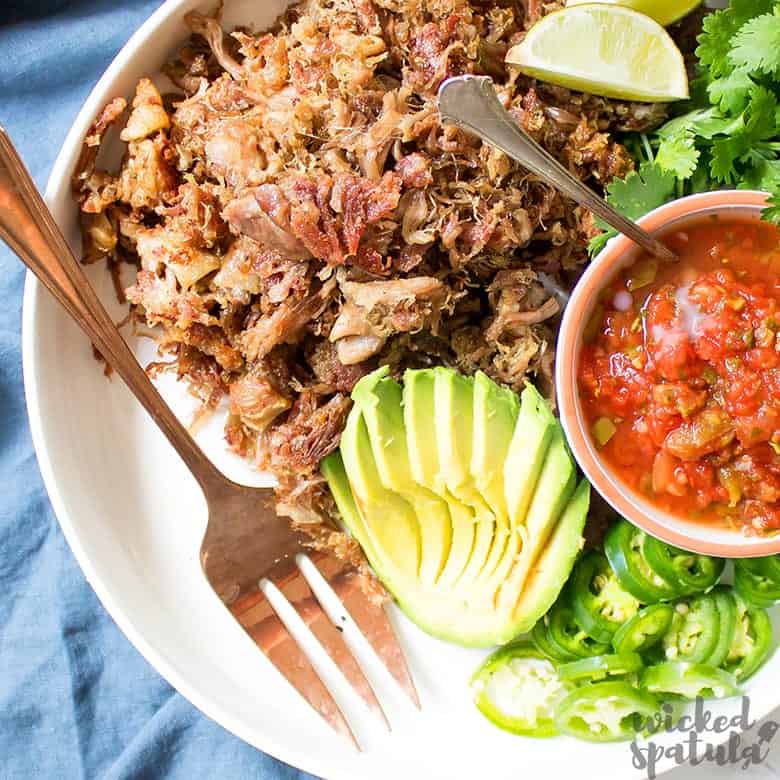 Easy Crispy Crock Pot Slow Cooker Carnitas Recipe Wicked Spatula