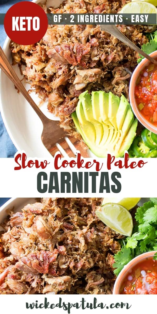 Slow Cooker Paleo Carnitas - These Slow Cooker Paleo Carnitas - Pinterest Image