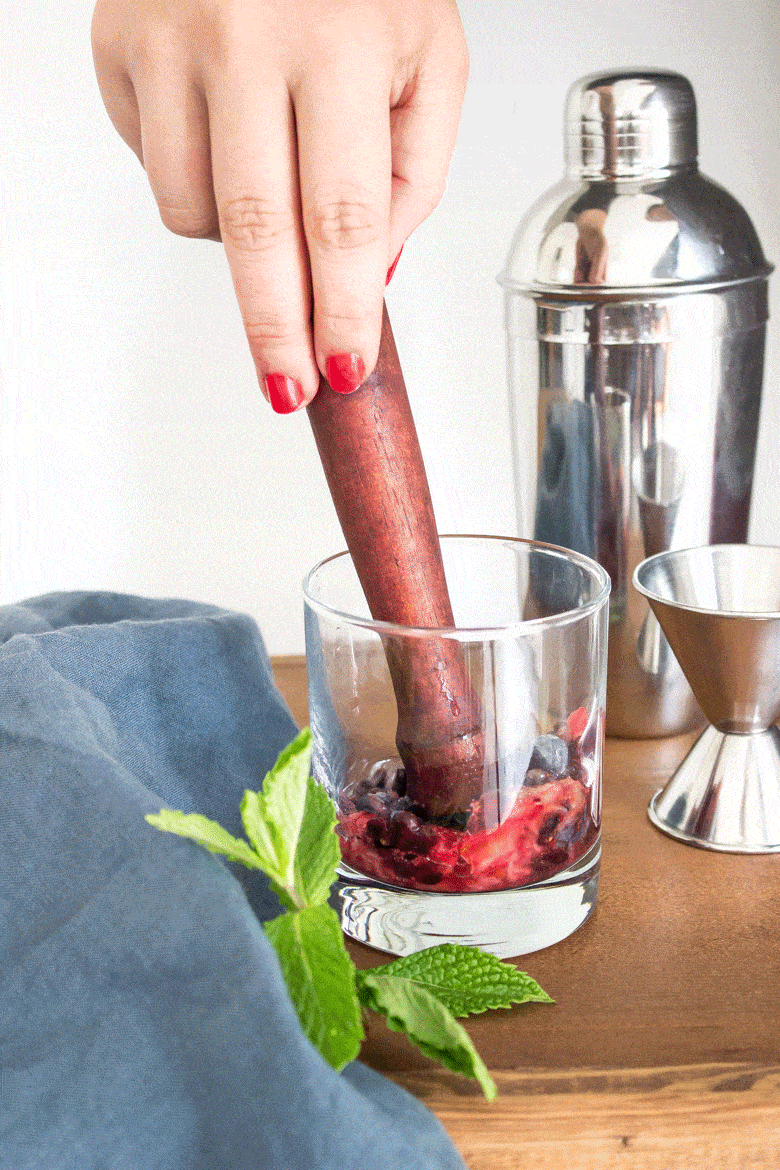 Tequila Berry Smash gif showing the process