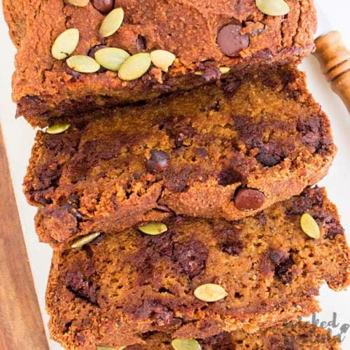 vegan pumpkin chocolate chip bread