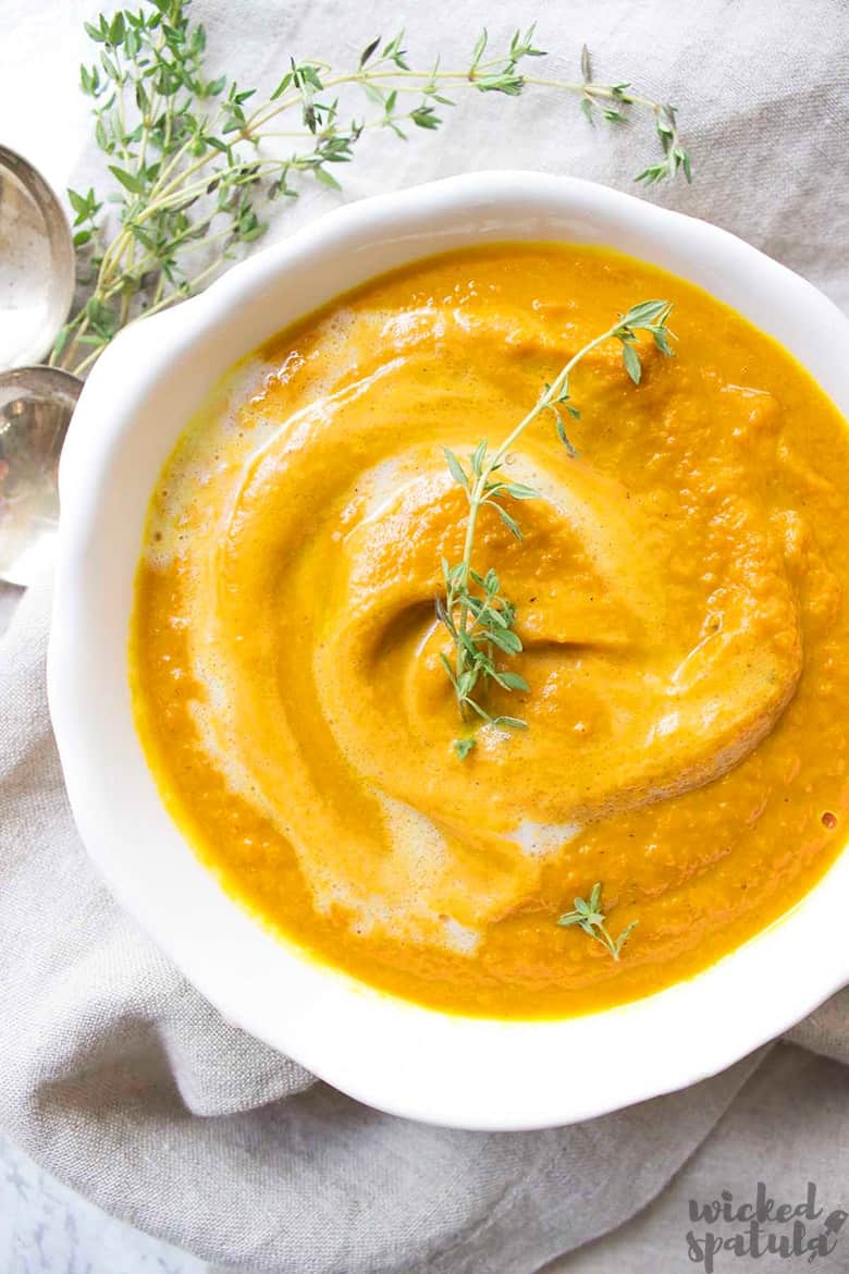 carrot soup recipe in a bowl