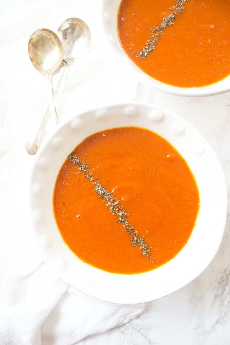 Slow Cooker Roasted Red Pepper Tomato close-up