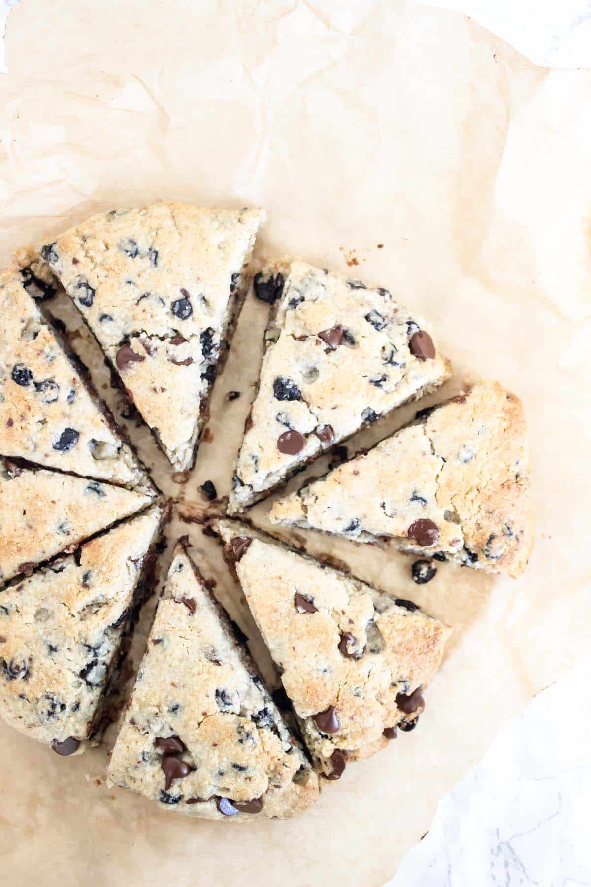 paleo scones with blueberries