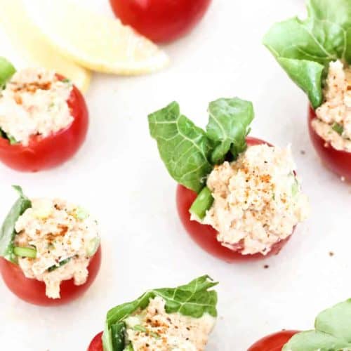 Cajun Crab Stuffed Tomato Poppers Recipe (Paleo + Whole30 appetizer)