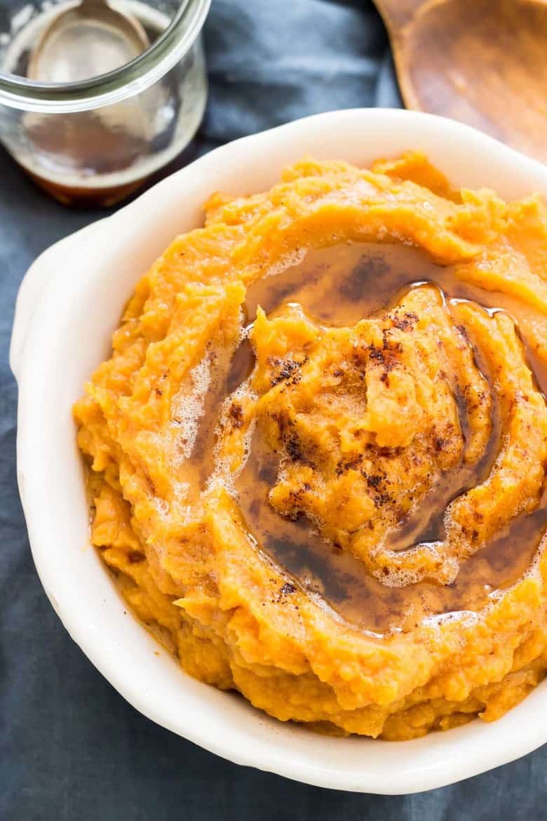 Overhead Shot of Mashed Sweet Potato Recipe