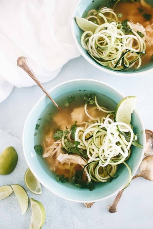 This Slow Cooker Paleo Chicken Pho is nourishing and so easy to make, just a few hours in the slow cooker and you'll have s steaming bowl of pho to gulp down.