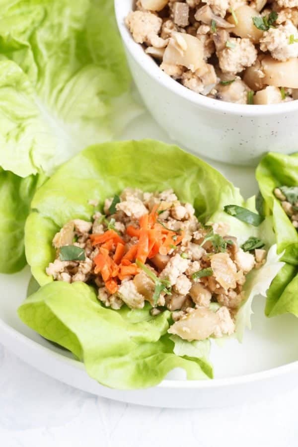 These Paleo Chinese Chicken Lettuce Cups are packed with flavor and only take 30 minutes to throw together! This is also a AIP and Whole30 recipe!