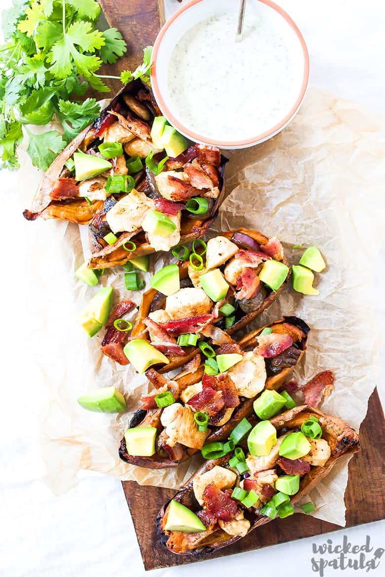 baked potato skins with paleo ranch