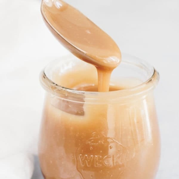 Healthy Paleo Dairy-Free Caramel Sauce Recipe - Jar of ready to eat caramel