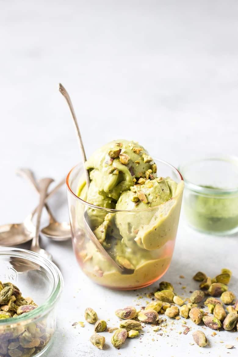 matcha ice cream recipe with crushed pistachios
