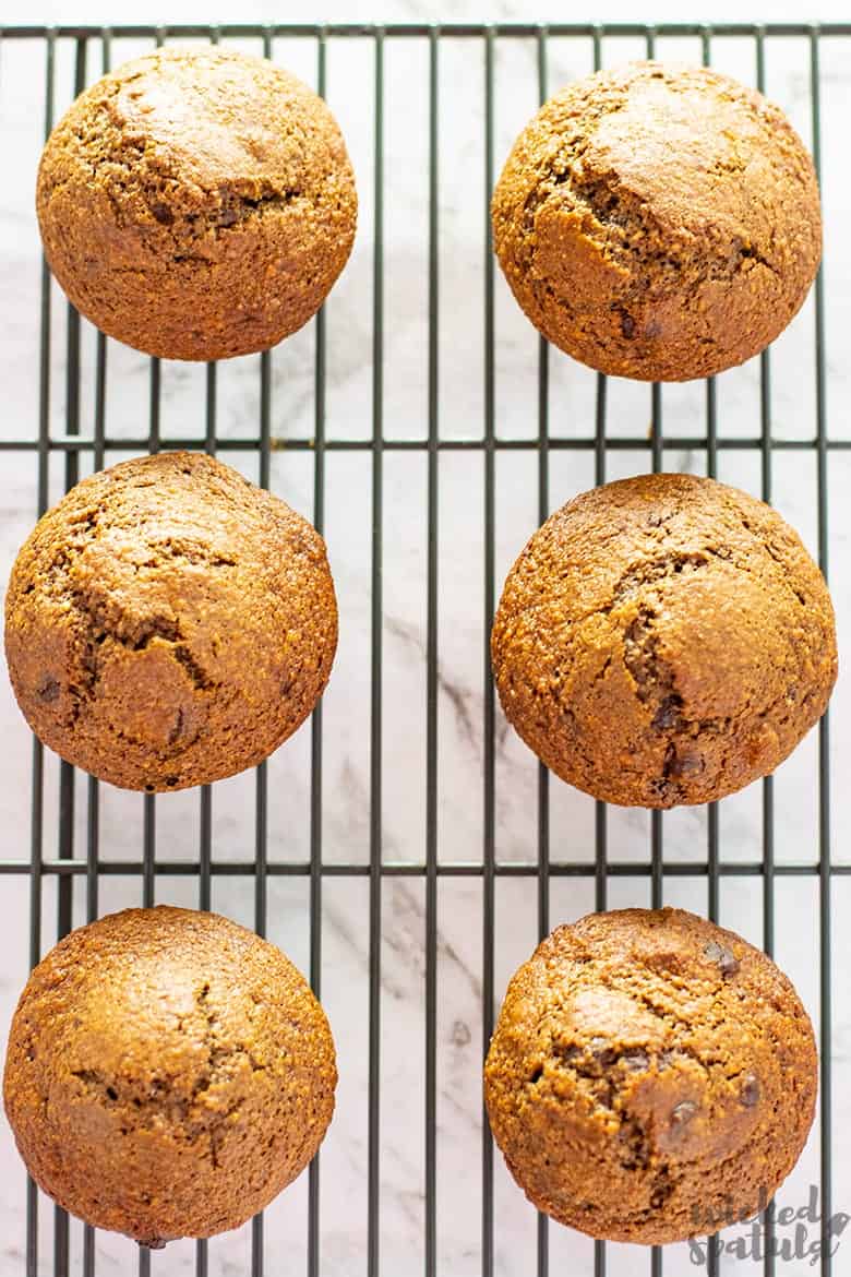 baked paleo pumpkin muffins on cooling rack