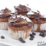 paleo pumpkin muffins with chocolate ganache