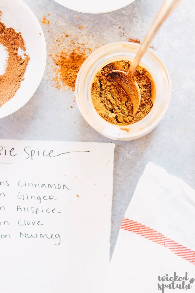 pumpkin pie spice with handwritten recipe