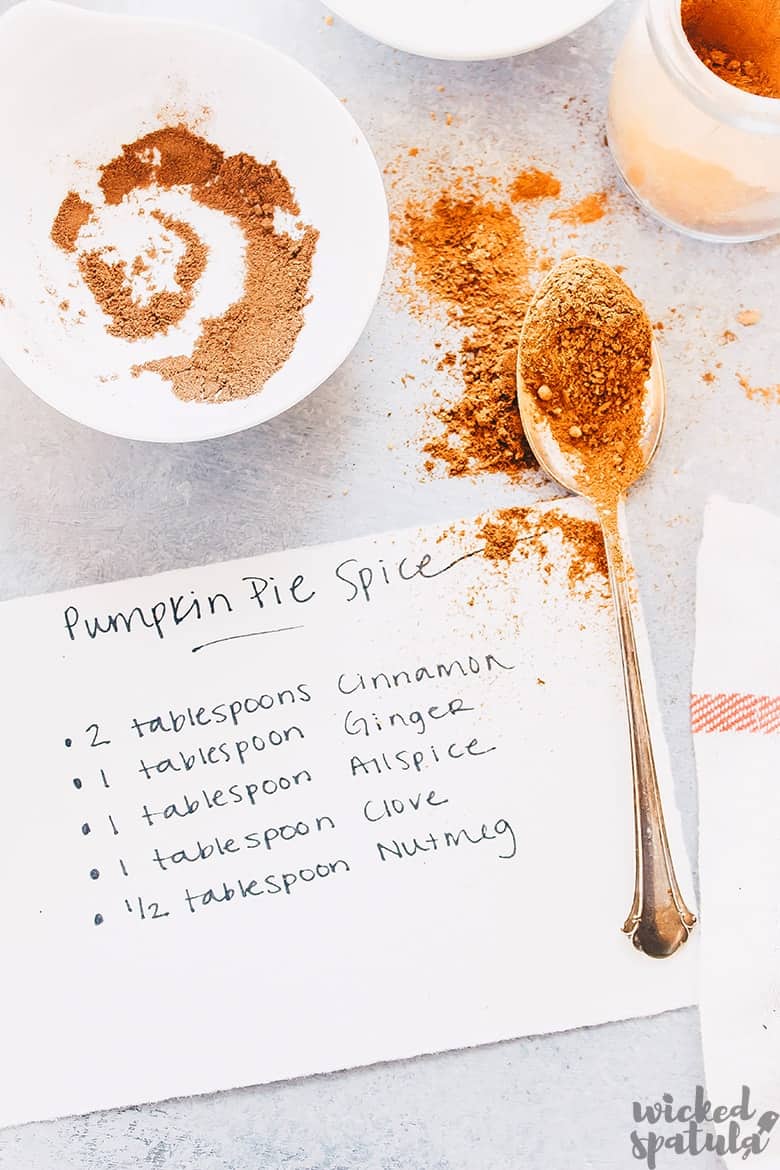 pumpkin pie spice recipe on card