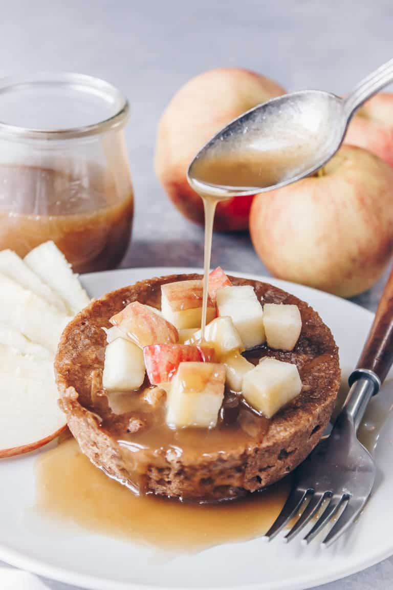 Paleo Caramel Apple Mug Cake Recipe Wicked Spatula