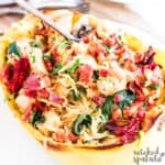 spaghetti squash boats on a plate