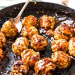 BBQ Chicken Meatballs in Pan