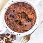 Chocolate Paleo Mug Cake Recipe - mug with cake