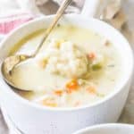 Paleo Gluten Free Chicken And Dumplings - Bowl of soup