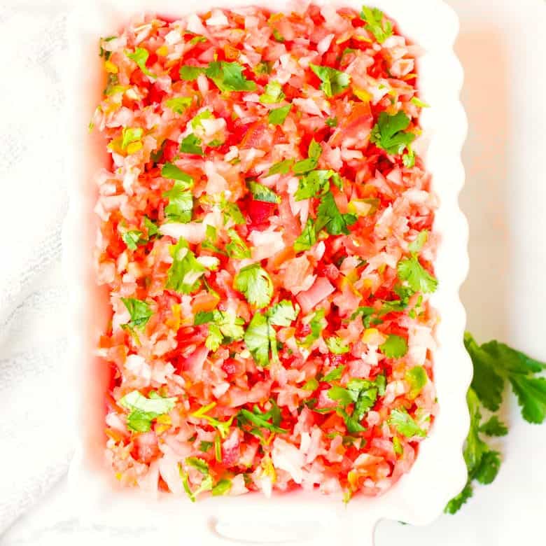 Easy pico de gallo recipe in pan