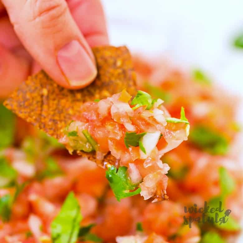 Pico de gallo on paleo chip