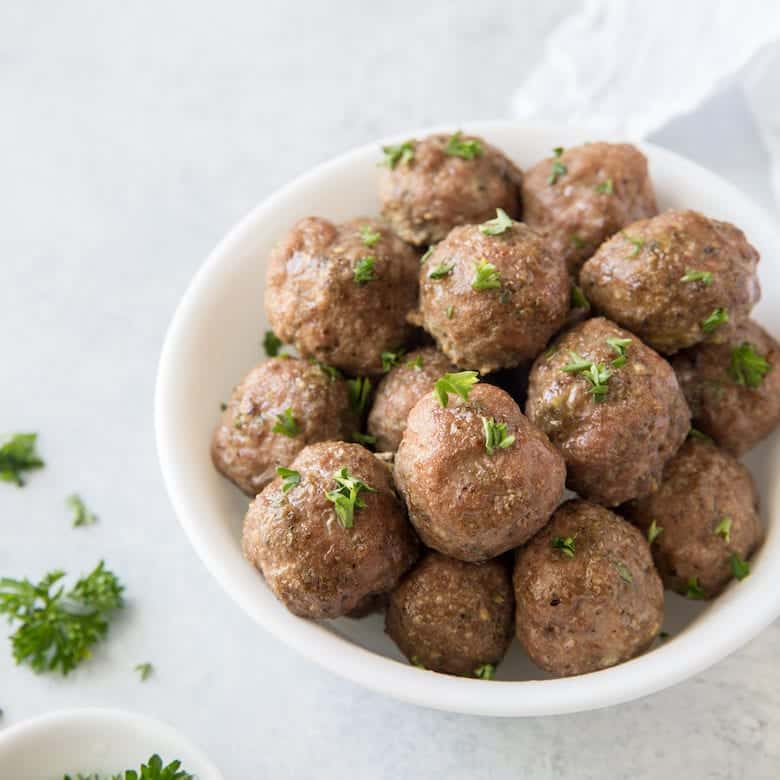 paleo turkey meatballs recipe in a bowl