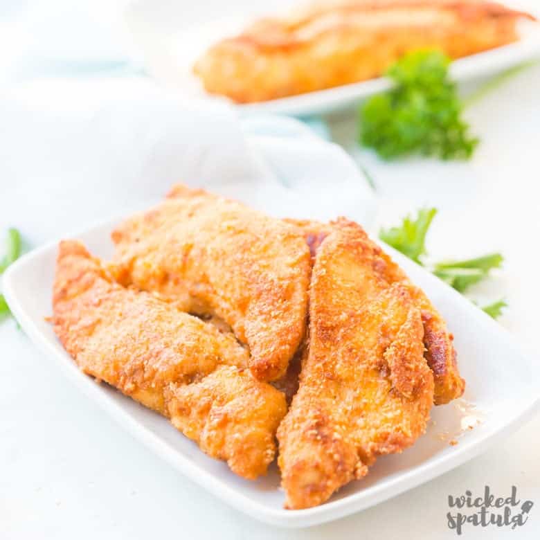 plate of paleo fried chicken tenders