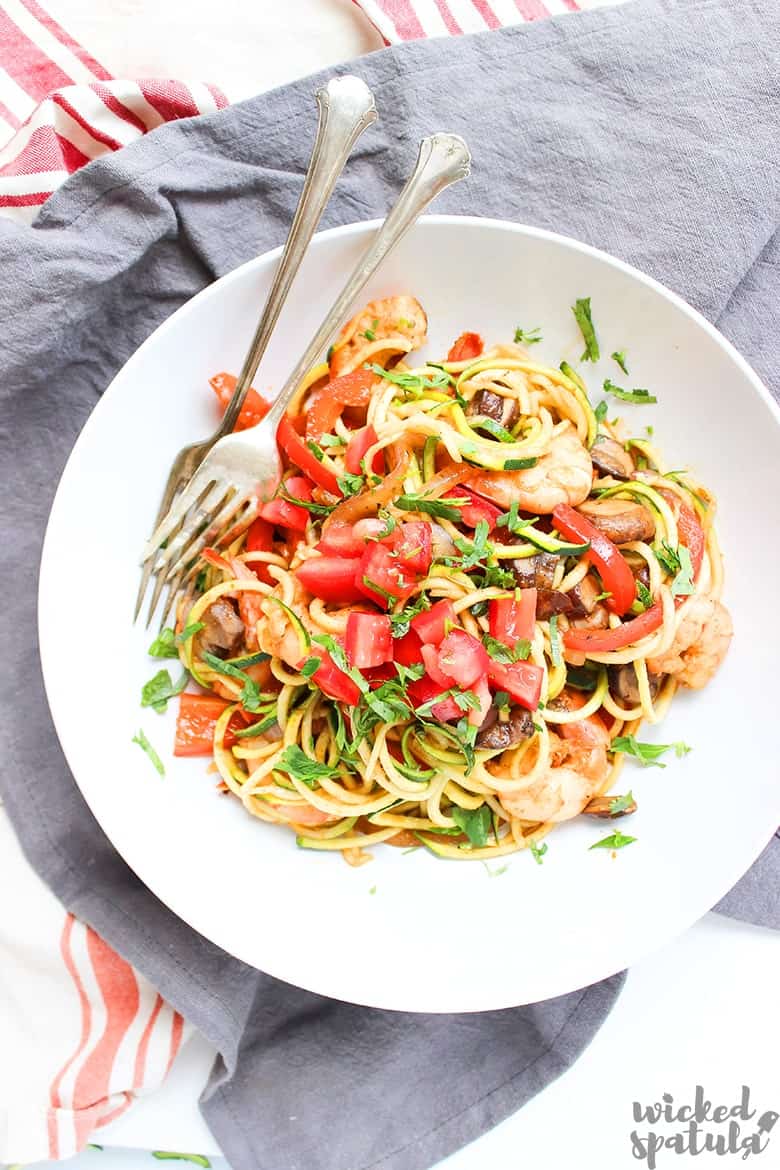 bowl of shrimp and zucchini recipes