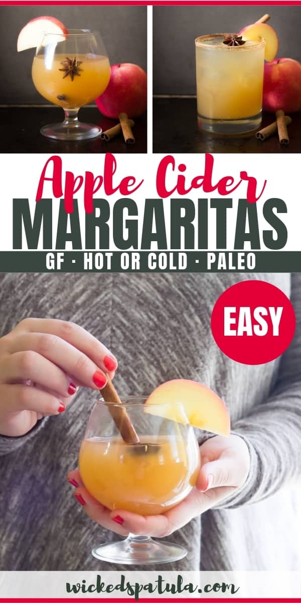 Learn how to make an apple cider margarita (fall margarita) cold or hot, with 5 ingredients! Tequila and apple cider pair perfectly to make a naturally sweetened apple margarita that's ready in minutes.