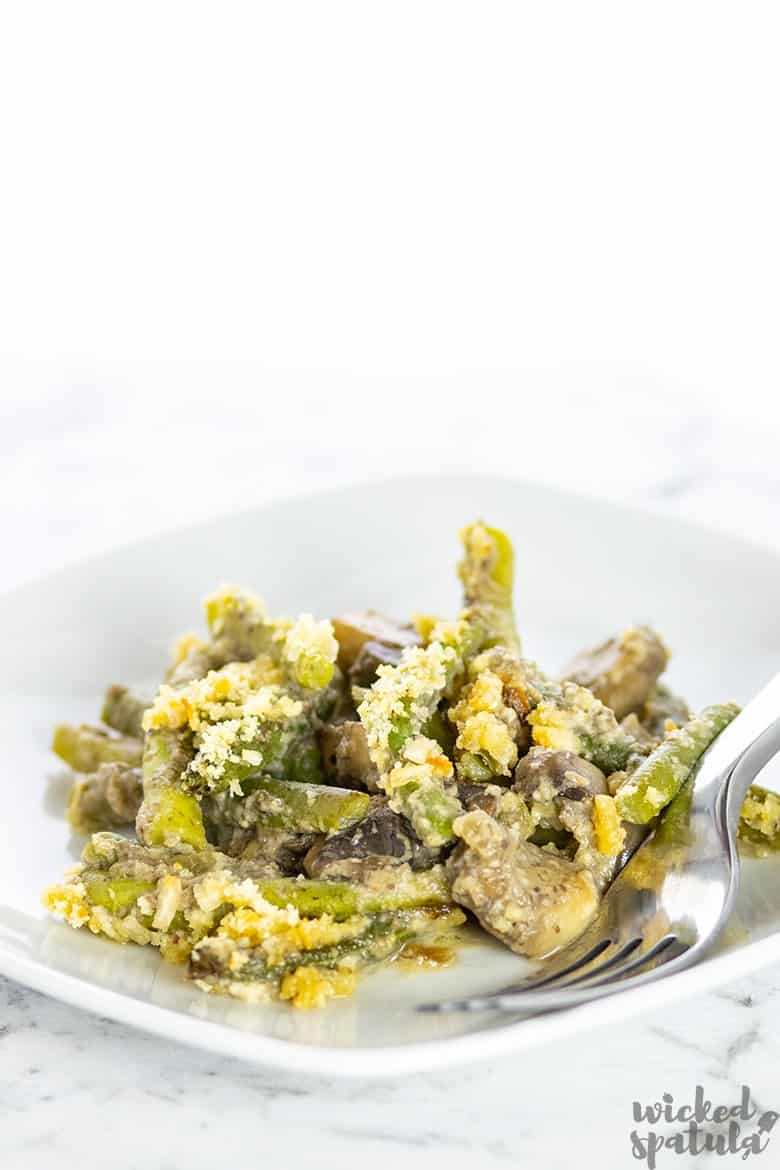 plate of healthy green bean casserole