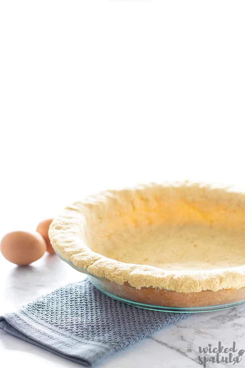 almond flour pie crust in pan