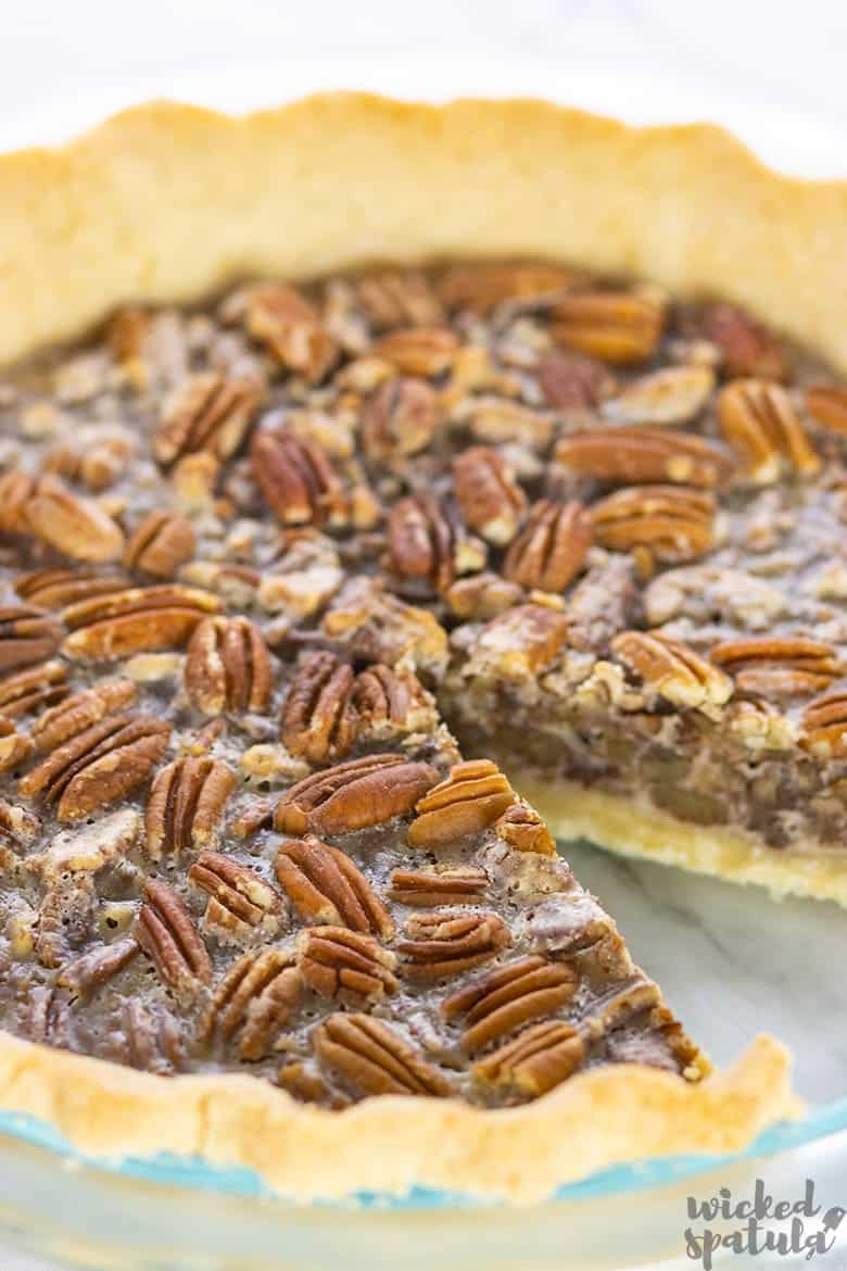 dairy-free pecan pie recipe with one missing piece