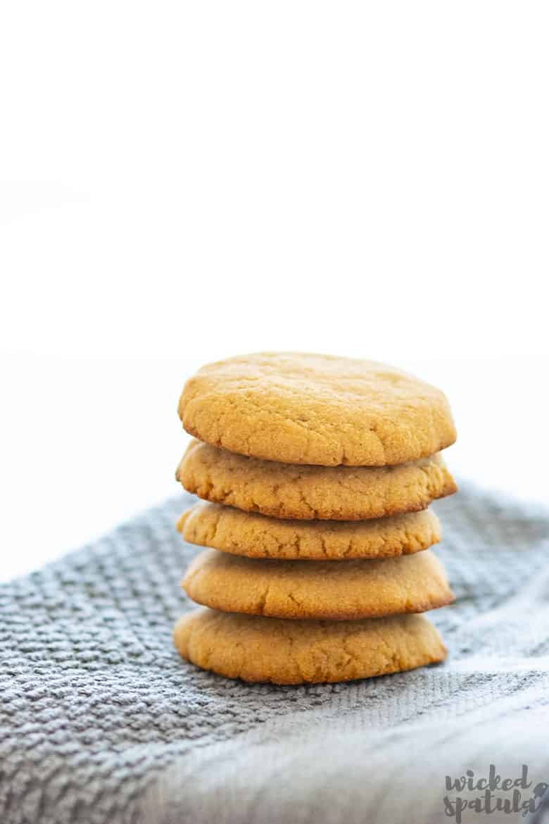 coconut oil sugar cookies in a stack