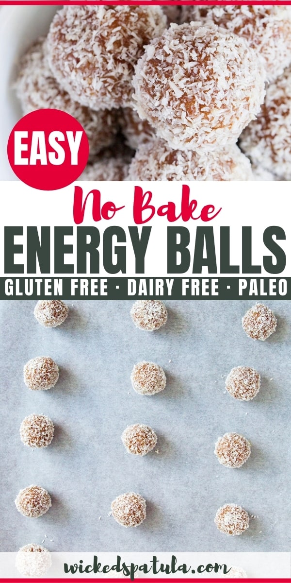 paleo no bake energy balls - pinterest images