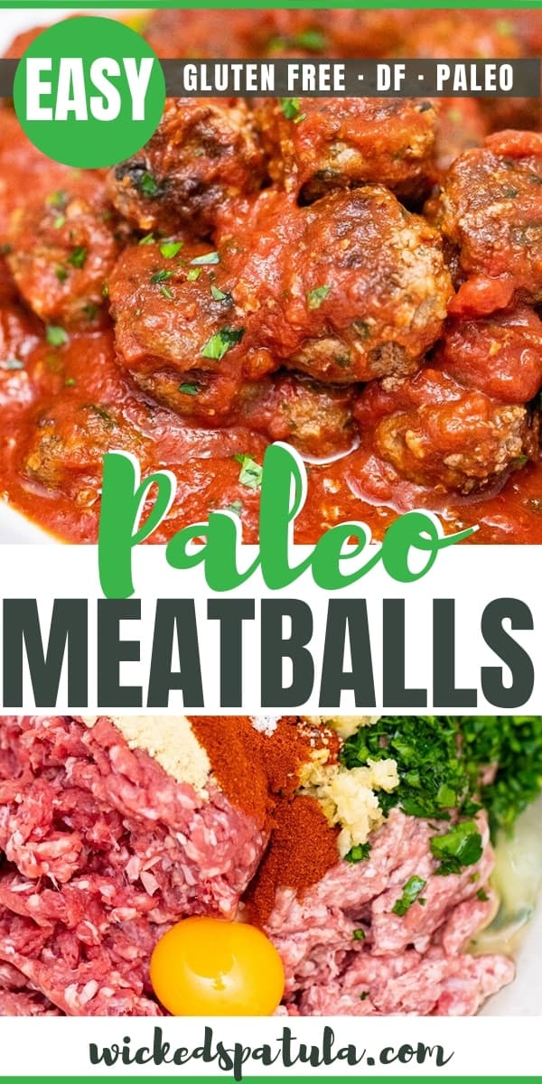 Close-up image of easy paleo meatballs