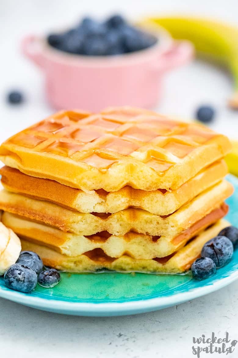 paleo waffles with blueberries