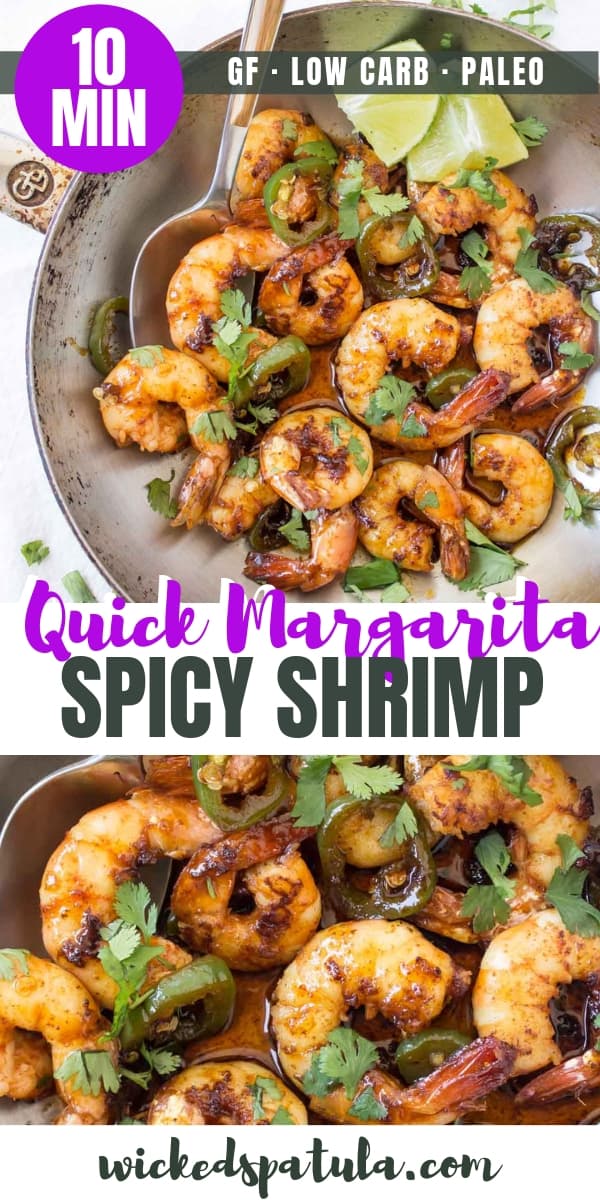 10-Minute Spicy Margarita Shrimp - Pinterest image