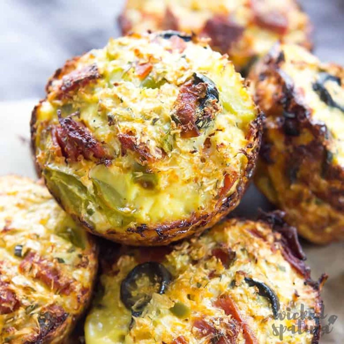 A pile of cooked egg muffins