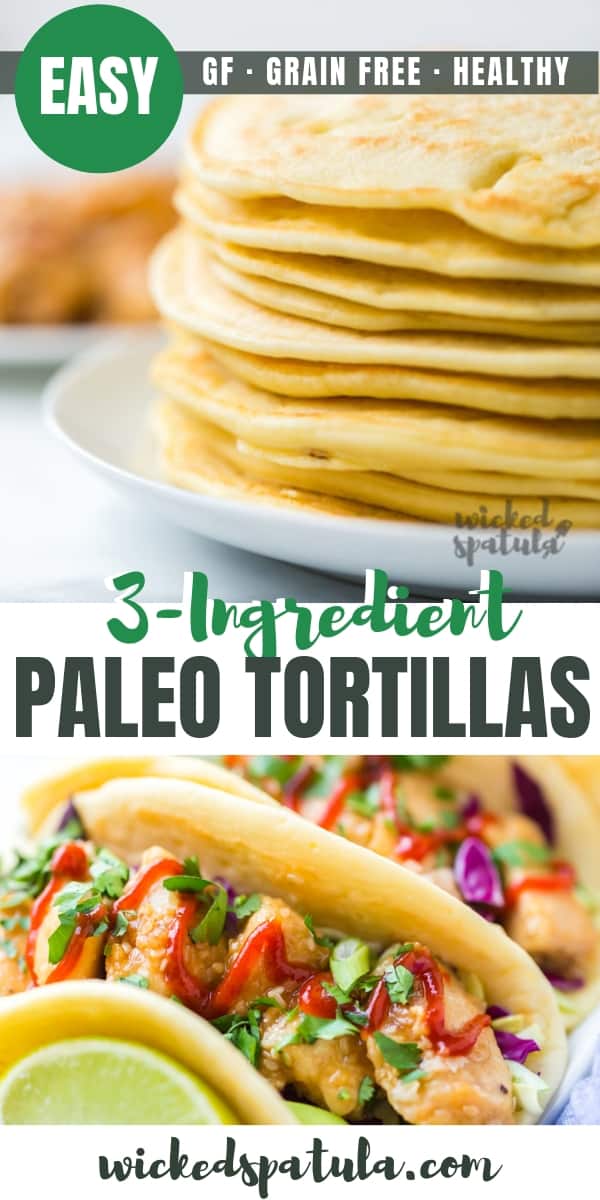3 Ingredient Paleo Tortillas - Pinterest image
