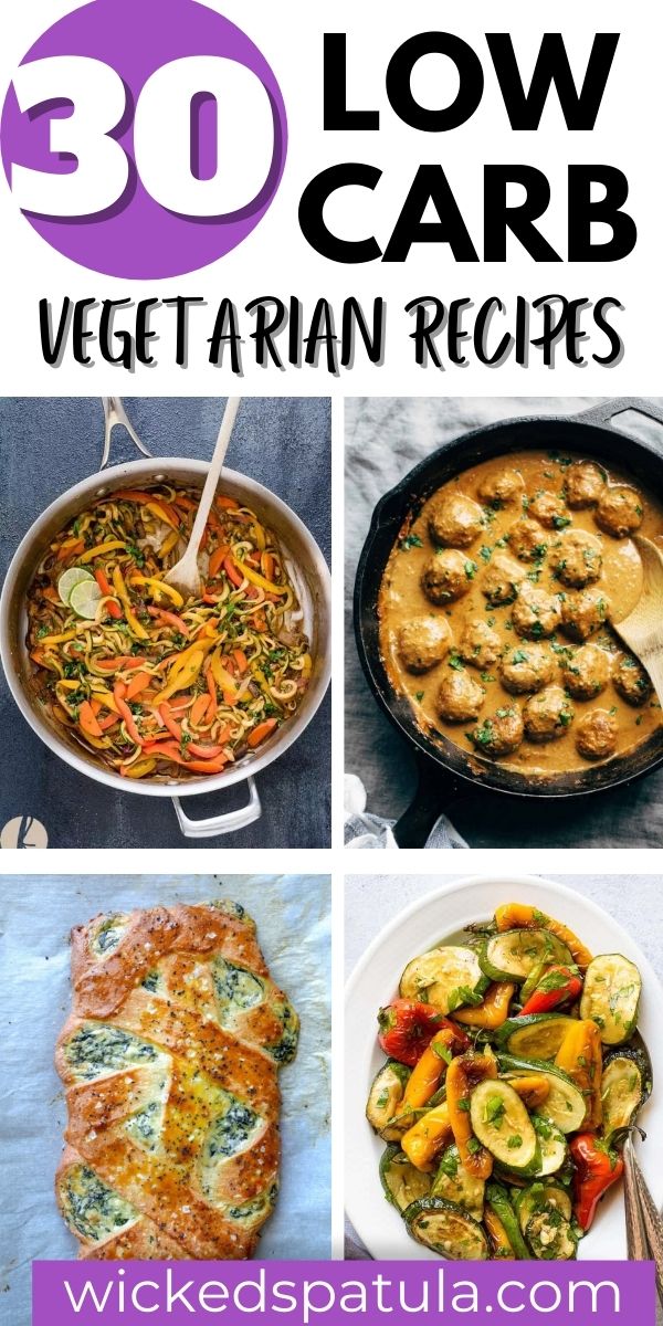 30 vegetarian low carb recipes collage