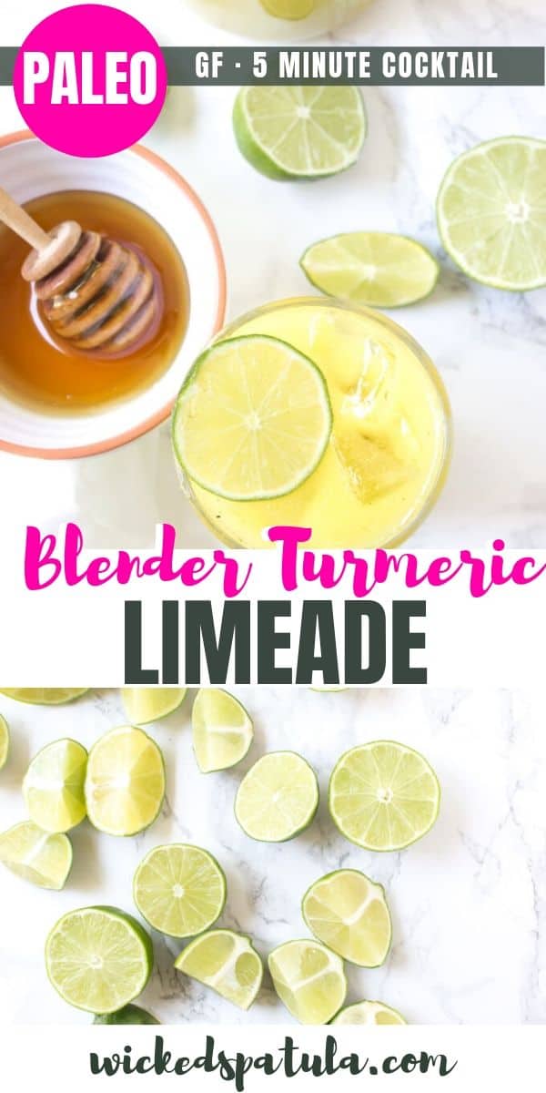 Blender Turmeric Limeade - Pinterest image