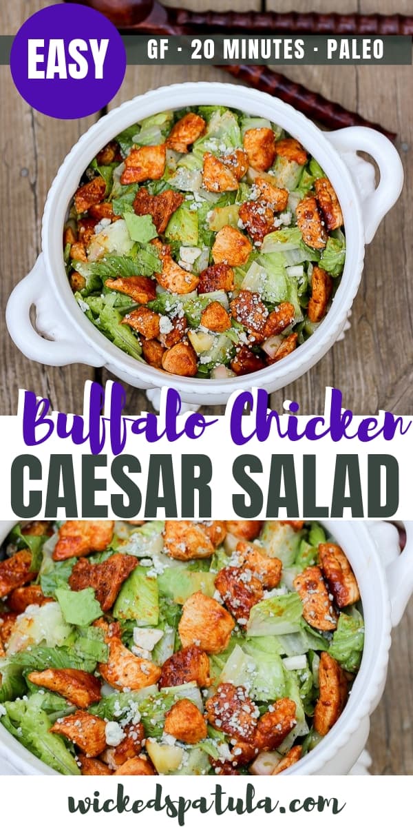 Buffalo Chicken Caesar Salad - Pinterest image