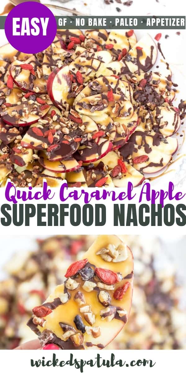 Caramel Apple Superfood Nachos - Pinterest image