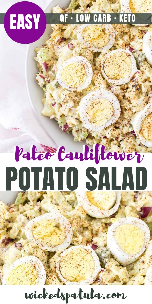 Cauliflower Potato Salad - Pinterest image