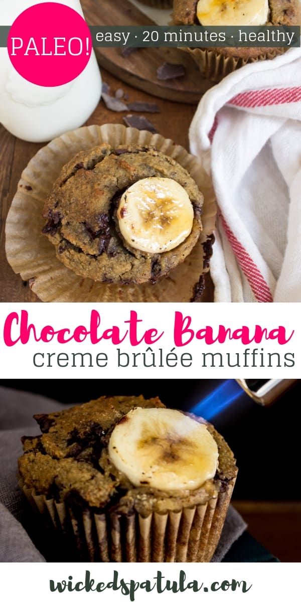 Chocolate banana muffins - pinterest image