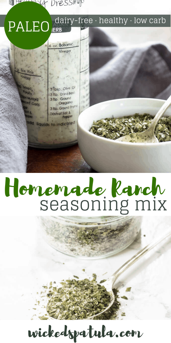 Dairy Free Homemade Ranch Seasoning Mix Recipe - Pinterest image