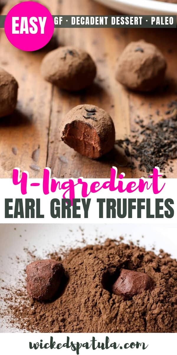 Decadent Dark Chocolate Earl Grey Truffles - Pinterest image